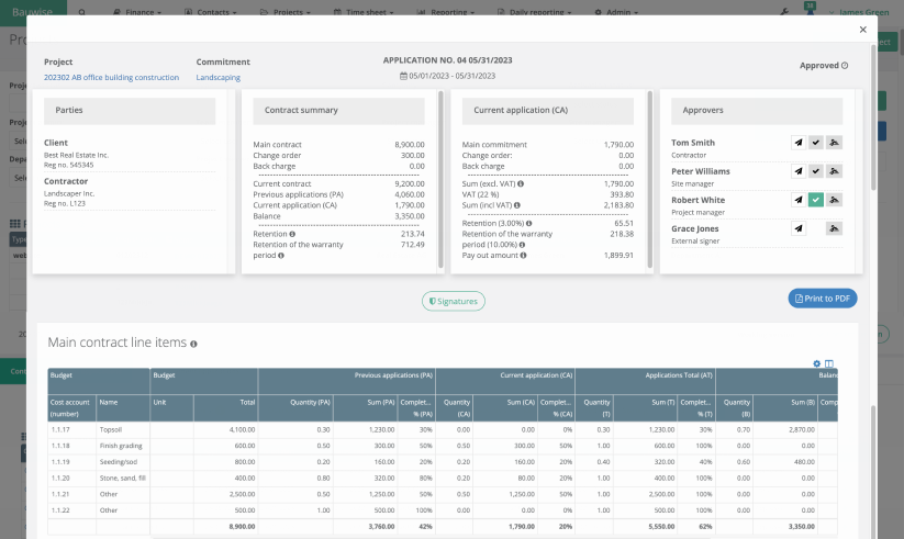 More of Bauwise Construction Cost Management Software Capabilities - Construction  Applications for Payment